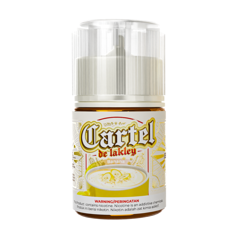 Cartel Banana – Liquid creamy premium dengan perpaduan pisang pulen manis dan susu oat yang lembut, terinspirasi dari minuman oat pisang ala Energen.
