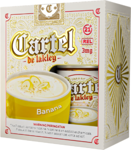 Cartel Banana – Liquid creamy premium dengan perpaduan pisang pulen manis dan susu oat yang lembut, terinspirasi dari minuman oat pisang ala Energen.
